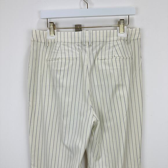 J.Crew Collection Portia Pant Ivory Pinstripe Italian Wool Classic US 10 NWT - Picture 12 of 15